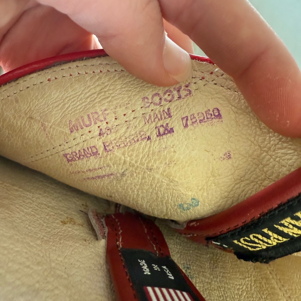 Dan Post Red Red Leather Python Cowboy Boots Size… - image 4